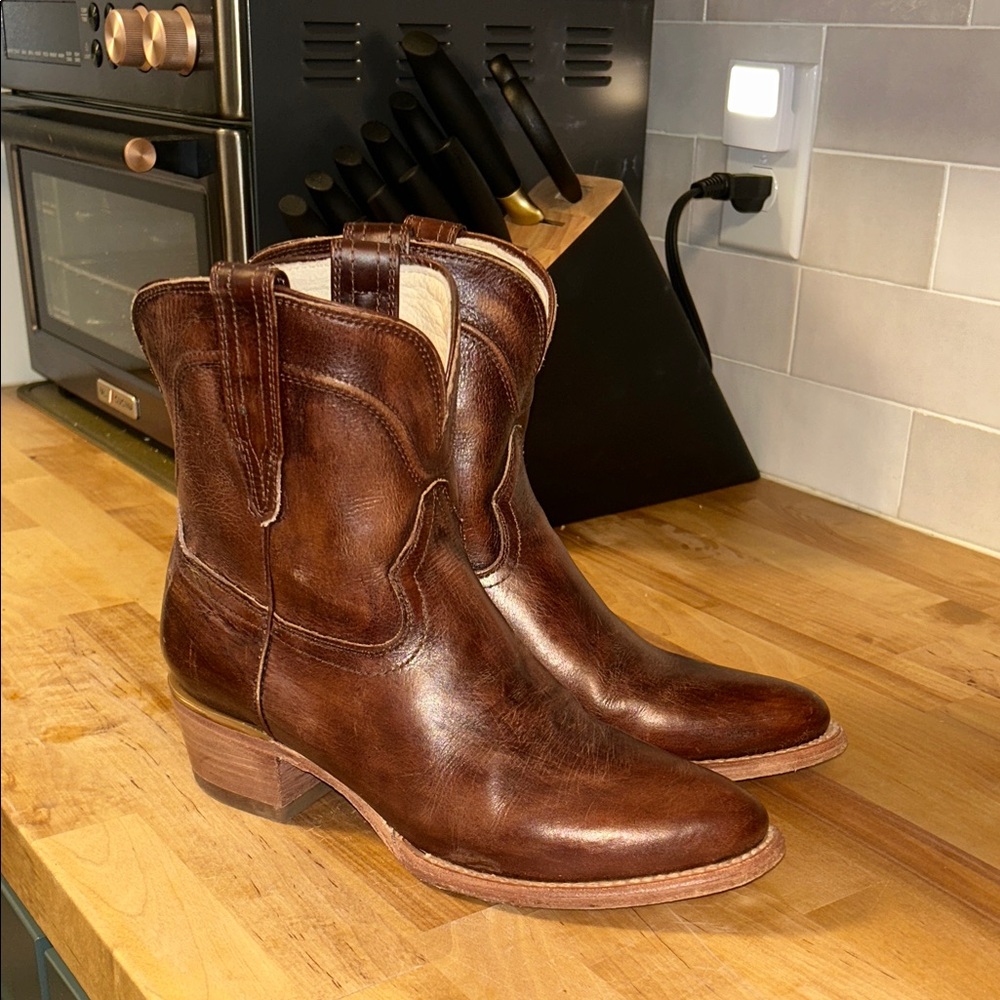 Freebird Brown Leather Ankle Boots